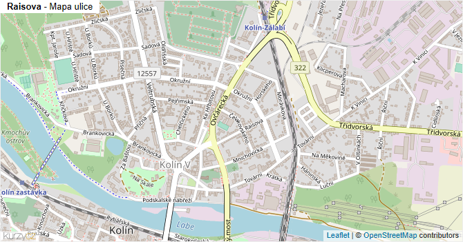 Raisova - mapa ulice