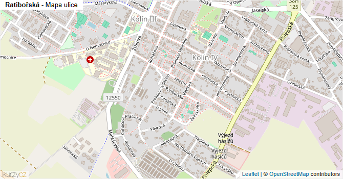 Ratibořská - mapa ulice