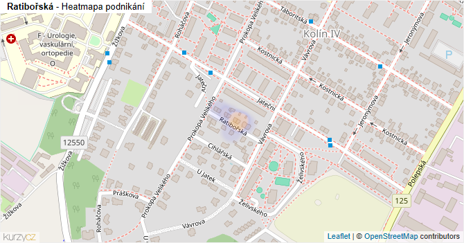 Ratibořská - mapa podnikání