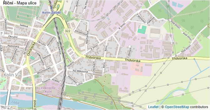 Říční - mapa ulice