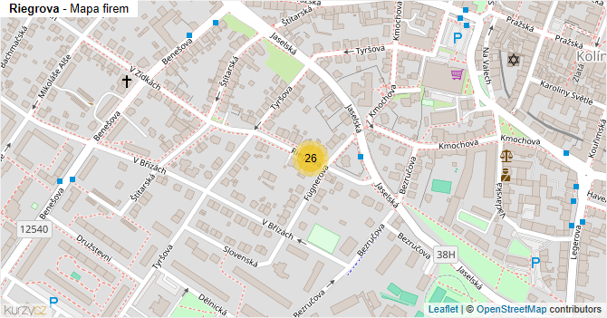 Riegrova - mapa firem