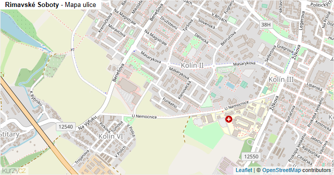 Rimavské Soboty - mapa ulice