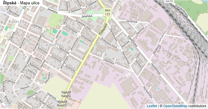 Řipská - mapa ulice