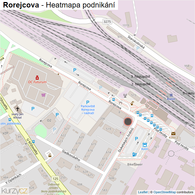 Mapa Rorejcova - Firmy v ulici.