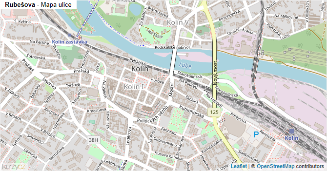 Rubešova - mapa ulice