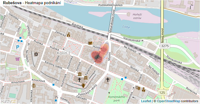 Rubešova - mapa podnikání