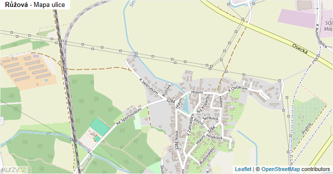 Růžová - mapa ulice