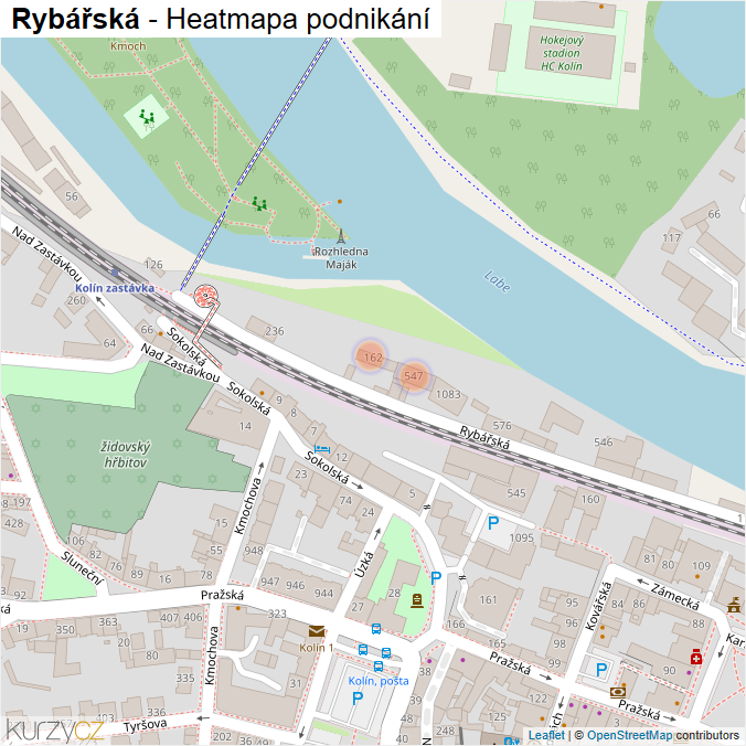 Mapa Rybářská - Firmy v ulici.