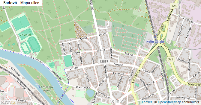 Sadová - mapa ulice
