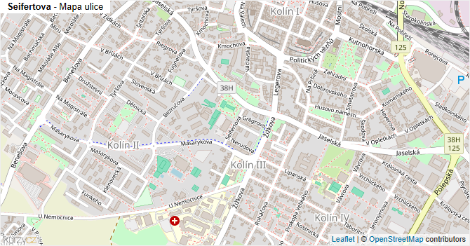 Seifertova - mapa ulice