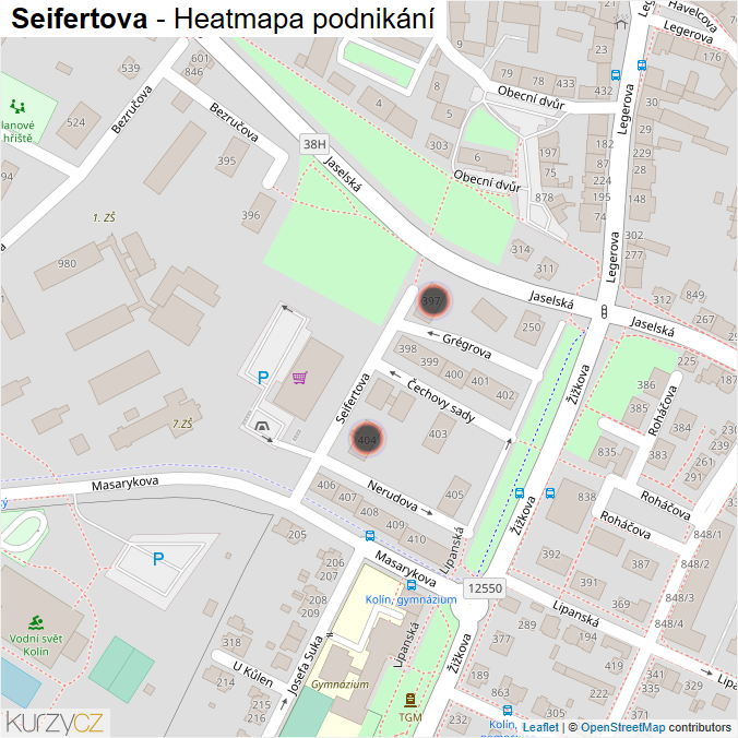 Mapa Seifertova - Firmy v ulici.
