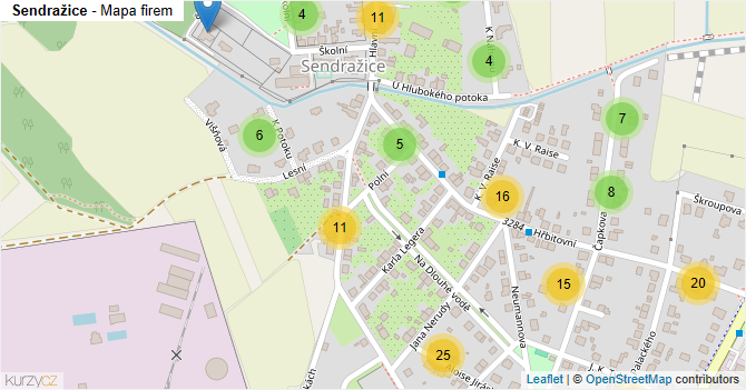 Sendražice - mapa firem