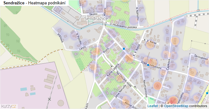 Sendražice - mapa podnikání