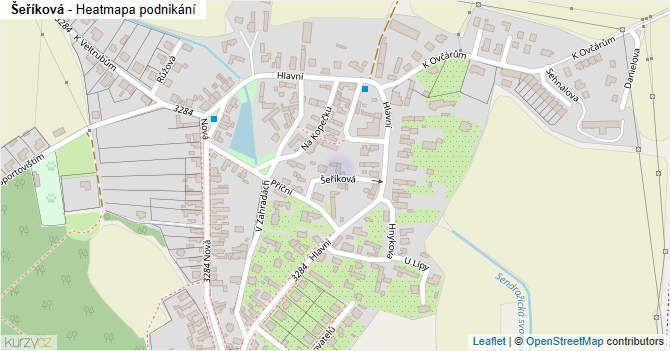 Šeříková - mapa podnikání