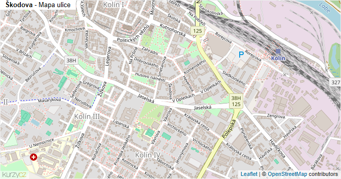 Škodova - mapa ulice