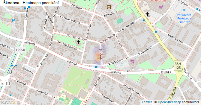 Škodova - mapa podnikání