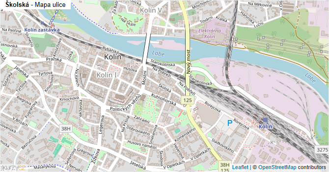 Školská - mapa ulice