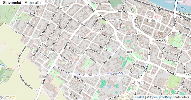 Slovenská - mapa ulice