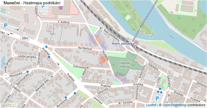 Sluneční - mapa podnikání