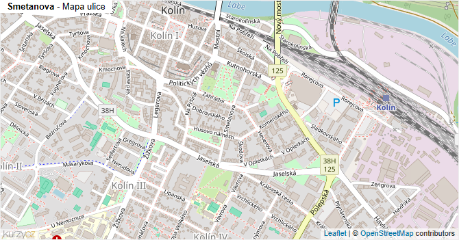 Smetanova - mapa ulice