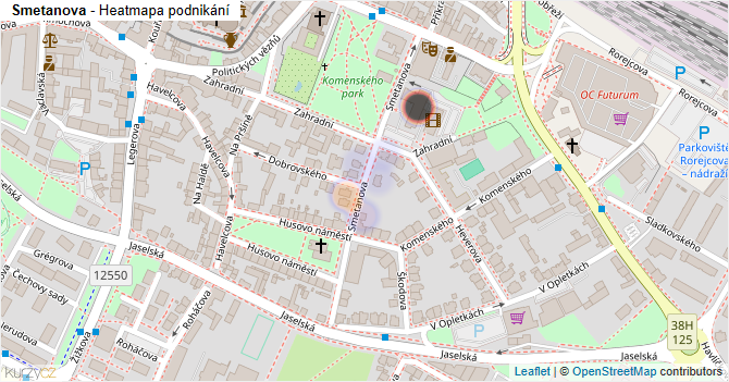 Smetanova - mapa podnikání