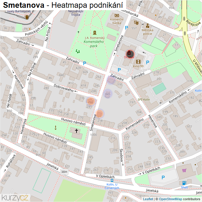 Mapa Smetanova - Firmy v ulici.