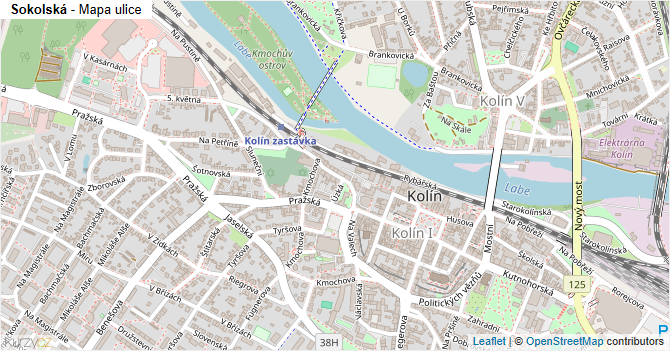 Sokolská - mapa ulice