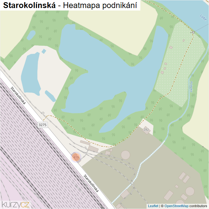 Mapa Starokolínská - Firmy v ulici.
