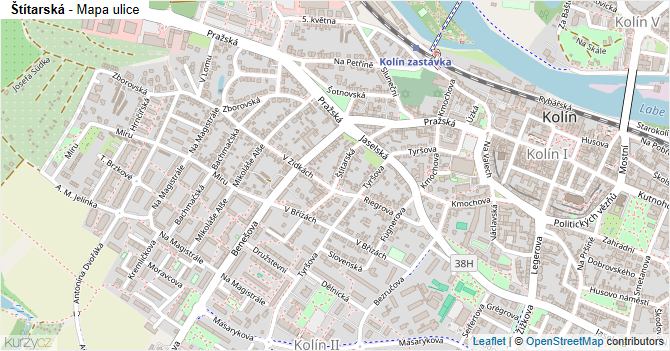 Štítarská - mapa ulice
