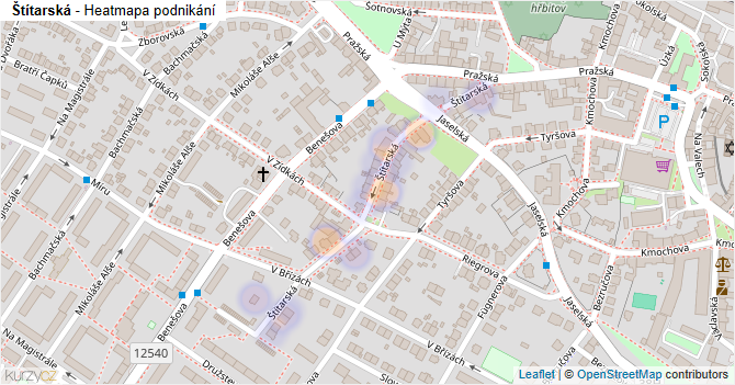 Štítarská - mapa podnikání