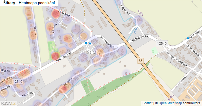 Štítary - mapa podnikání