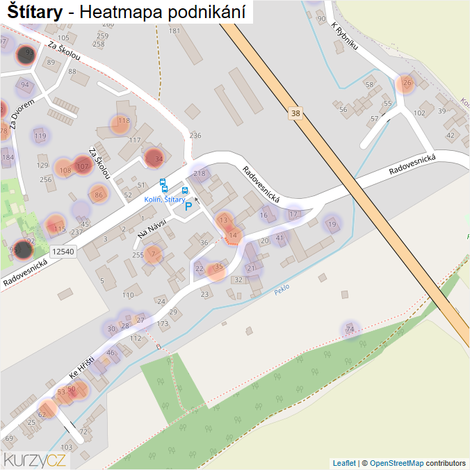 Mapa Štítary - Firmy v části obce.