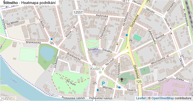 Štítného - mapa podnikání