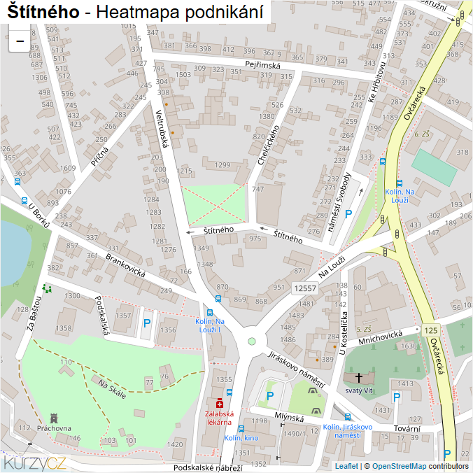 Mapa Štítného - Firmy v ulici.