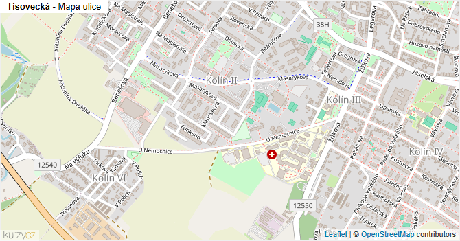 Tisovecká - mapa ulice