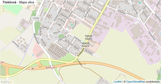 Třešňová - mapa ulice