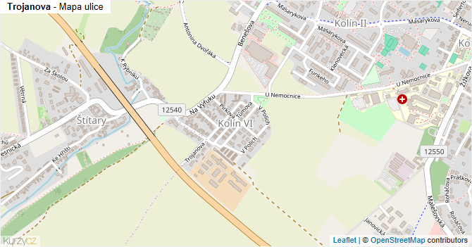 Trojanova - mapa ulice