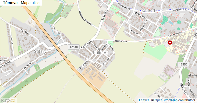 Tůmova - mapa ulice
