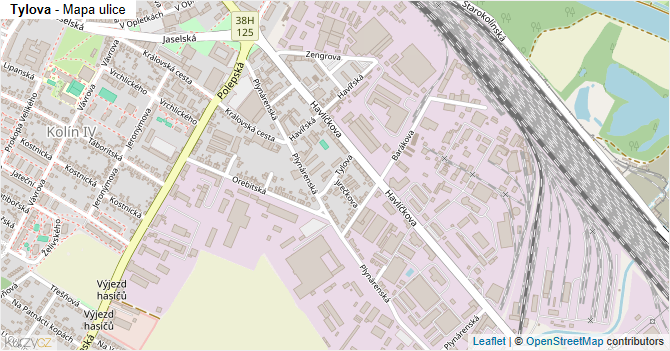 Tylova - mapa ulice
