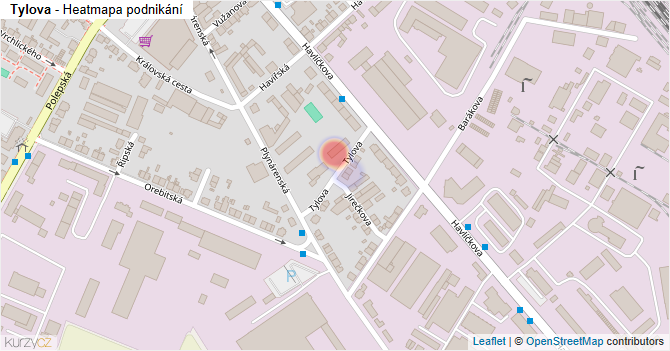 Tylova - mapa podnikání