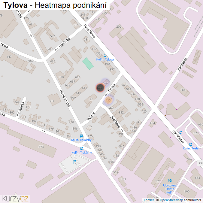 Mapa Tylova - Firmy v ulici.