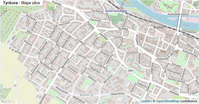 Tyršova - mapa ulice