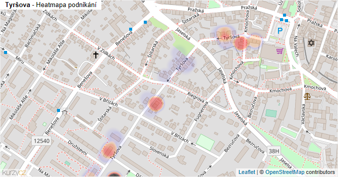 Tyršova - mapa podnikání