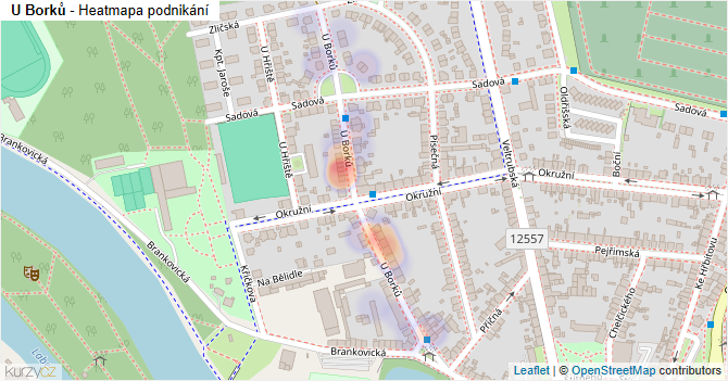U Borků - mapa podnikání