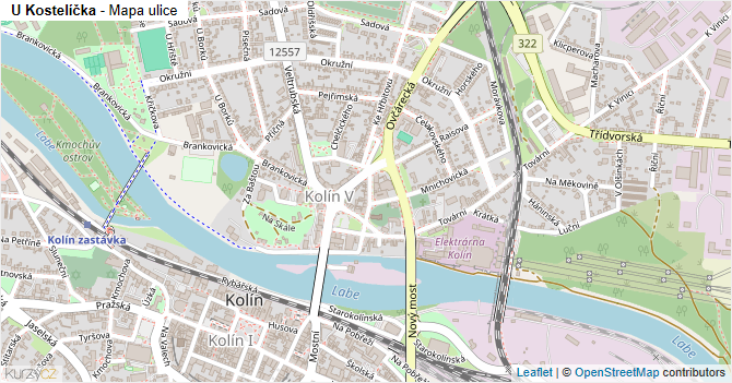 U Kostelíčka - mapa ulice