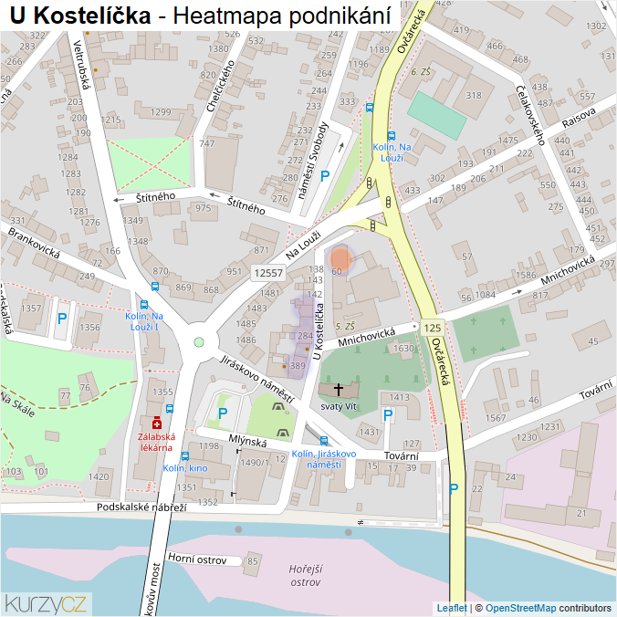 Mapa U Kostelíčka - Firmy v ulici.
