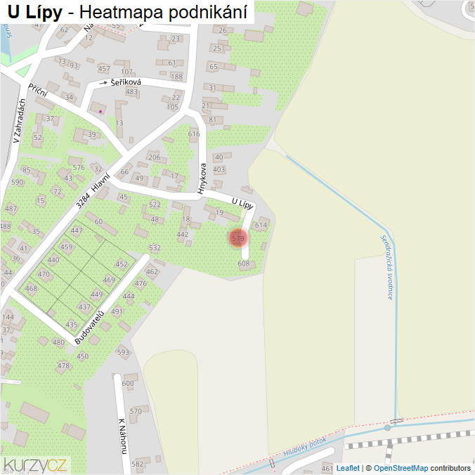 Mapa U Lípy - Firmy v ulici.