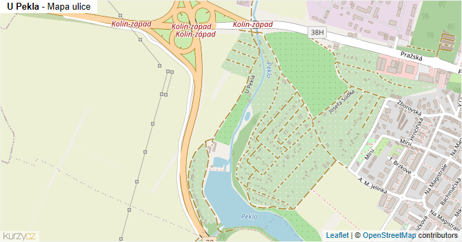 U Pekla - mapa ulice