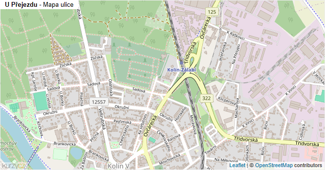 U Přejezdu - mapa ulice