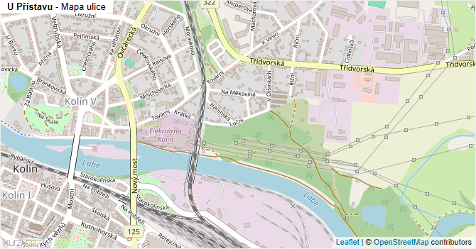 U Přístavu - mapa ulice